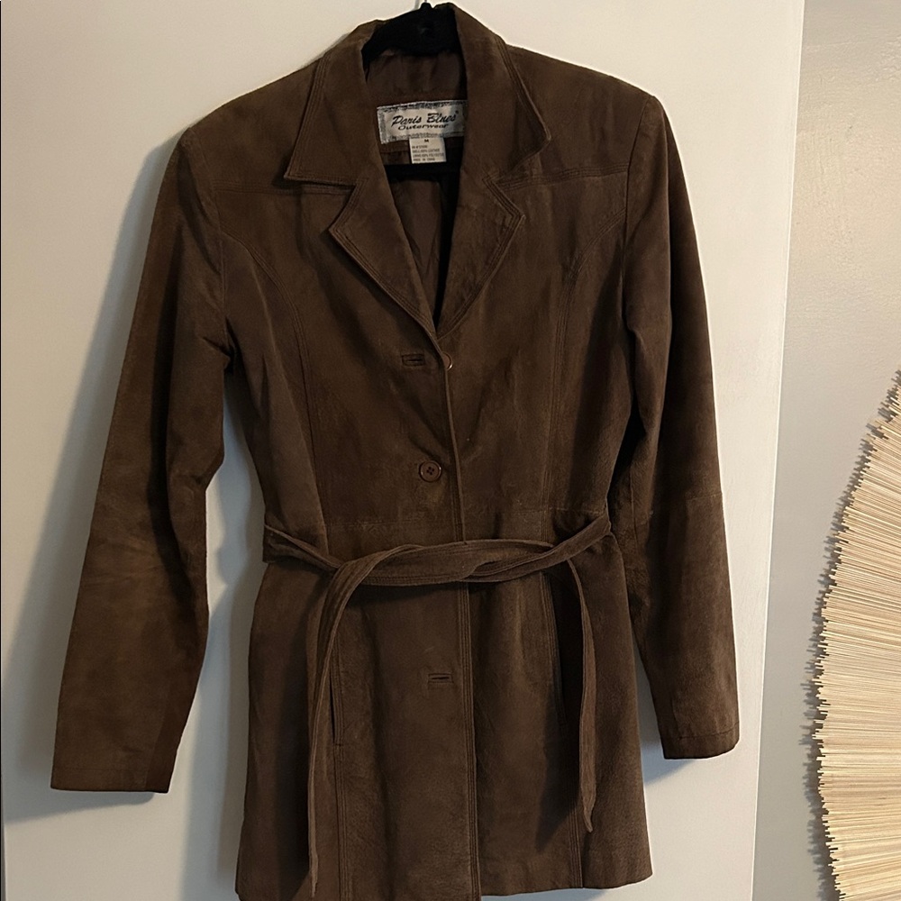 Paris Blues Brown Suede Trench Coat